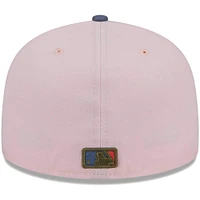 Men's New Era Pink/Blue Boston Red Sox  Olive Undervisor 59FIFTY Fitted Hat