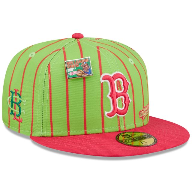 Casquette ajustée 59FIFTY pour homme New Era Rose/Vert Boston Red Sox MLB x Big League Chew - Watermelon Flavor