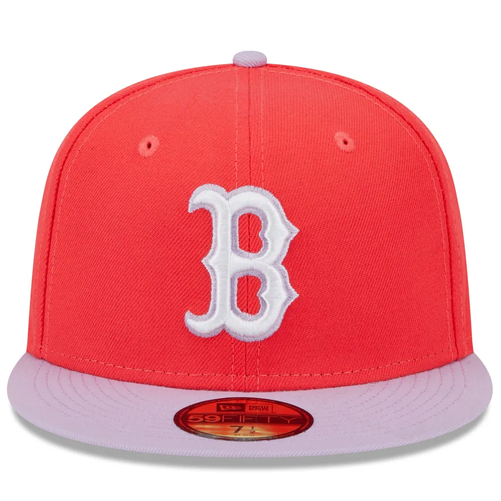 Casquette ajustée 59FIFTY printemps deux tons rouge/lavande Boston Red Sox New Era pour homme