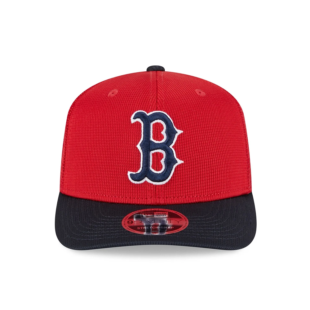 Men's New Era  Red/Navy Boston Red Sox 2025 Batting Practice 9SEVENTY Stretch-Snap Trucker Hat