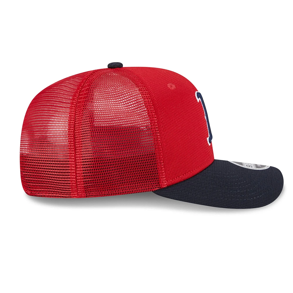 Men's New Era  Red/Navy Boston Red Sox 2025 Batting Practice 9SEVENTY Stretch-Snap Trucker Hat