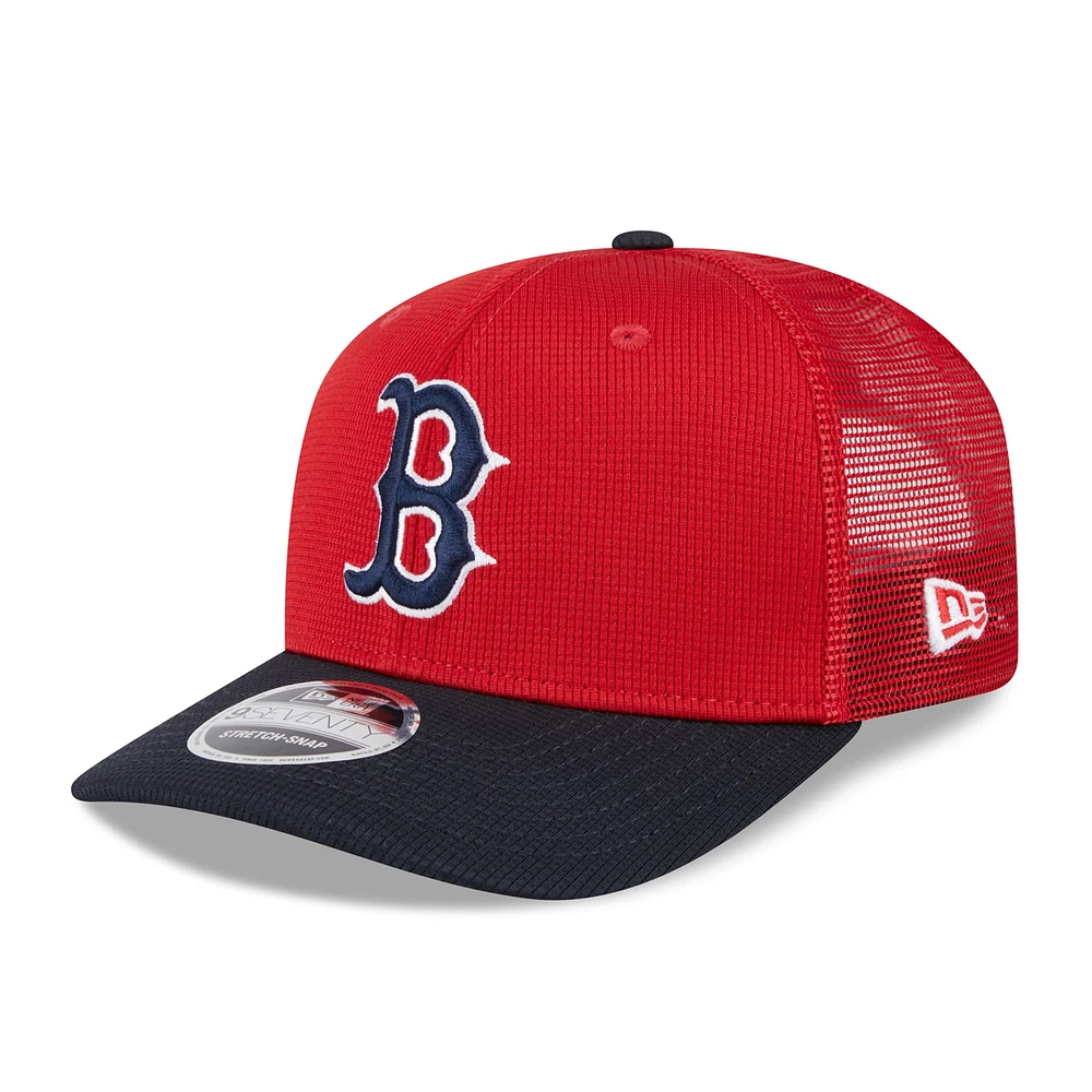 Men's New Era  Red/Navy Boston Red Sox 2025 Batting Practice 9SEVENTY Stretch-Snap Trucker Hat