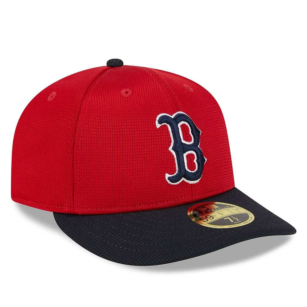 Men's New Era  Red Boston Sox 2025 Batting Practice Low Profile 59FIFTY Fitted Hat