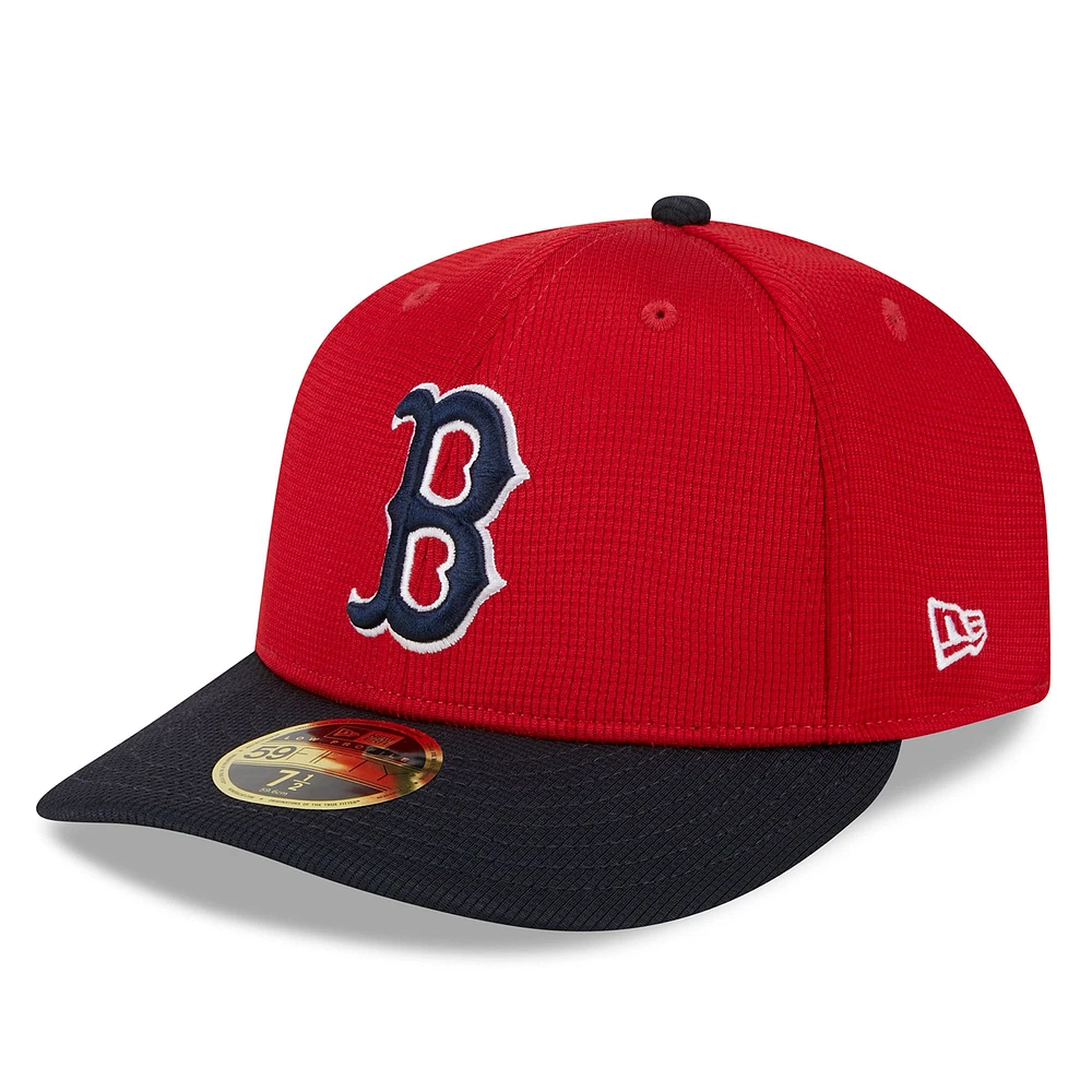 Men's New Era  Red Boston Sox 2025 Batting Practice Low Profile 59FIFTY Fitted Hat