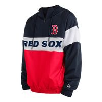 Men's New Era Red Boston Sox Raglan Quarter-Zip Hoodie