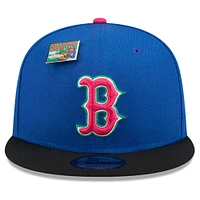 Men's New Era Royal/Black Boston Red Sox Watermelon Big League Chew Flavor Pack 9FIFTY Snapback Hat