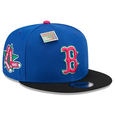 Men's New Era Royal/Black Boston Red Sox Watermelon Big League Chew Flavor Pack 9FIFTY Snapback Hat