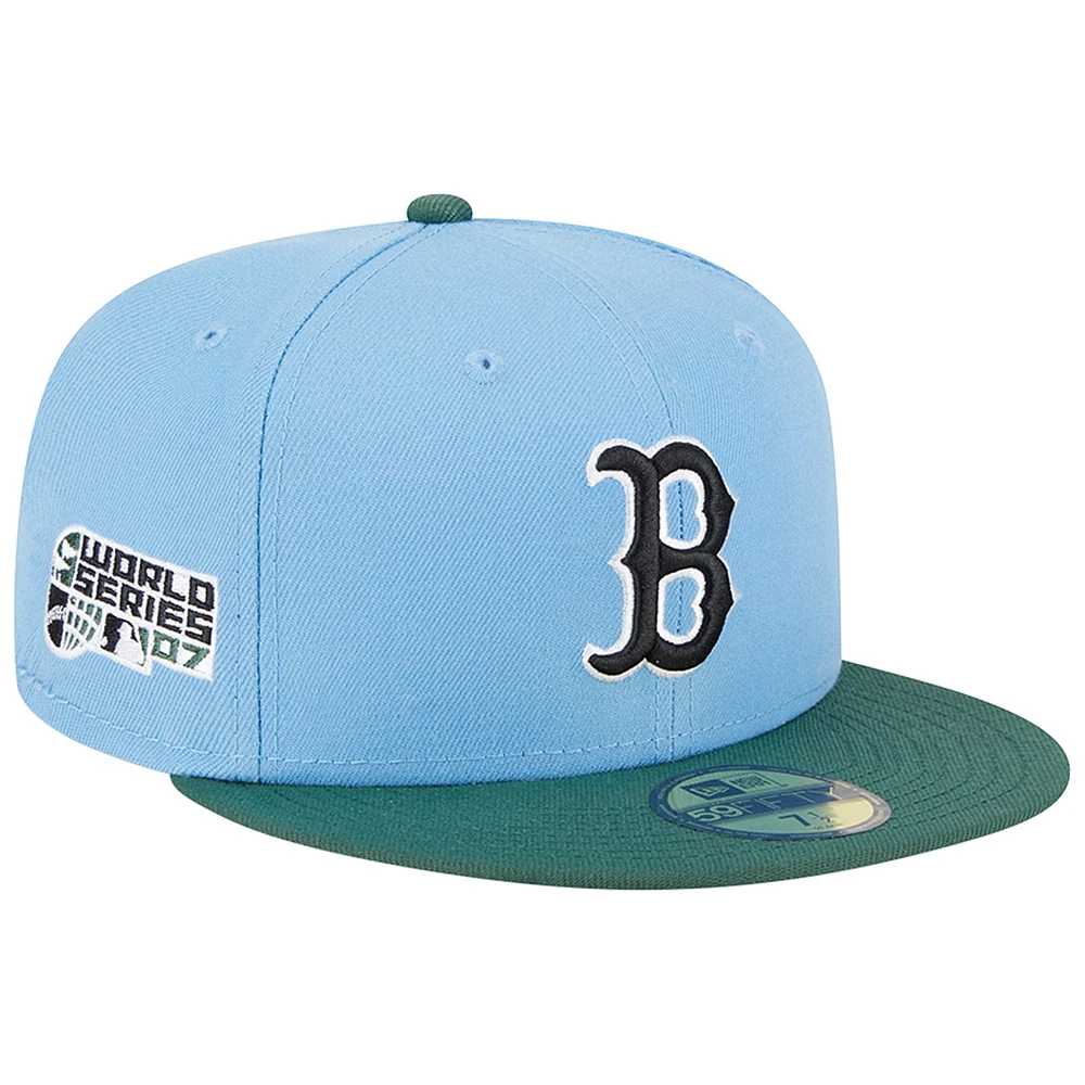 Casquette ajustée 59FIFTY des Boston Red Sox 2007 World Series New Era bleu ciel/cilantro pour homme