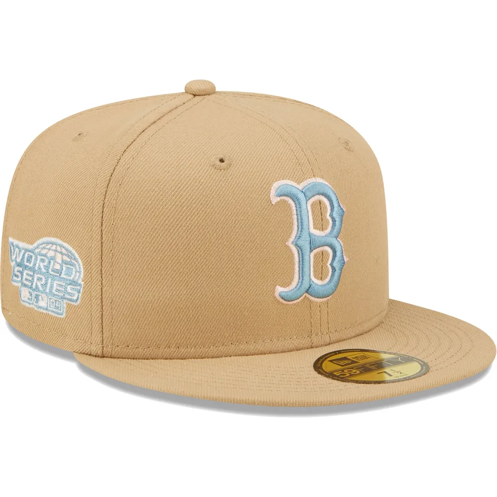 Lids Boston Red Sox New Era 2004 World Series Sky Blue Undervisor 59FIFTY  Fitted Hat - Tan