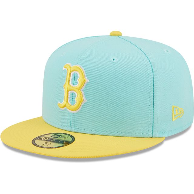 Ensemble de couleurs printanières deux tons 59FIFTY des Boston Red Sox New Era Turquoise/Jaune pour homme - Casquette ajustée