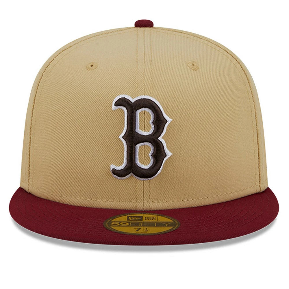 Men's New Era Vegas Gold/Cardinal Boston Red Sox 59FIFTY Fitted Hat