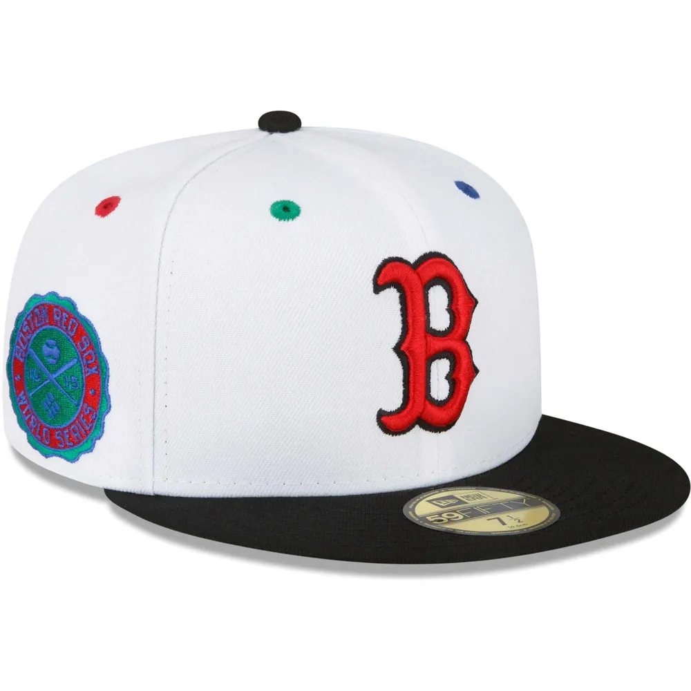 Men's New Era Red Boston Red Sox Logo White 59FIFTY Fitted Hat