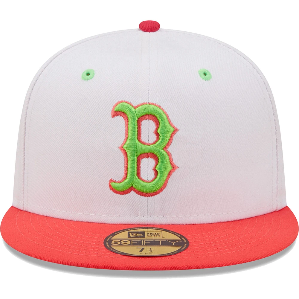 Men's New Era White/Coral Boston Red Sox 2004 World Series Strawberry Lolli 59FIFTY Fitted Hat