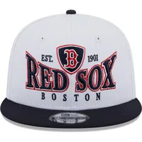 Casquette 9FIFTY Snapback Boston Red Sox Crest New Era pour homme, blanc/bleu marine