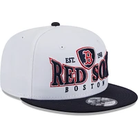 Casquette 9FIFTY Snapback Boston Red Sox Crest New Era pour homme, blanc/bleu marine