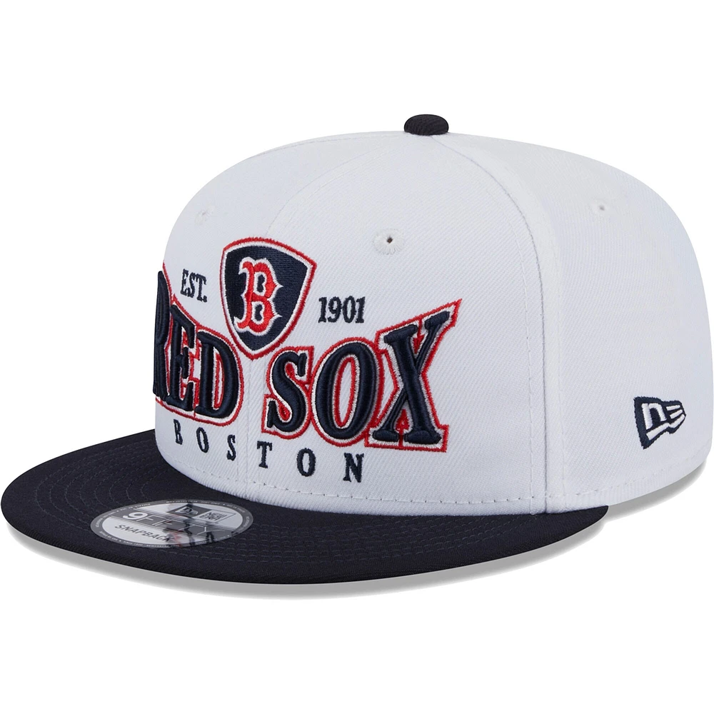 Casquette 9FIFTY Snapback Boston Red Sox Crest New Era pour homme, blanc/bleu marine