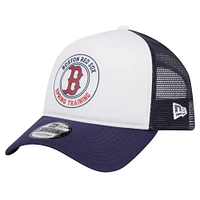 Men's New Era White/Navy Boston Red Sox Spring Training Circle Foam A-Frame 9FORTY Trucker Adjustable Hat