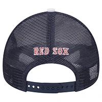 Men's New Era White/Navy Boston Red Sox Spring Training Circle Foam A-Frame 9FORTY Trucker Adjustable Hat