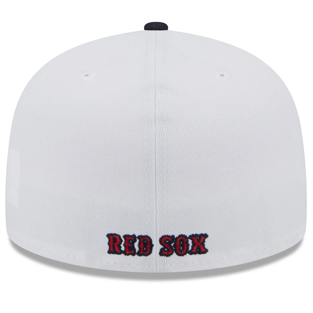 Men's New Era White/Navy Boston Red Sox State 59FIFTY Fitted Hat