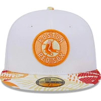 Casquette ajustée 59FIFTY Boston Red Sox Flamingo New Era pour homme, blanc/orange