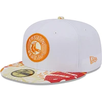 Men's New Era White/Orange Boston Red Sox Flamingo 59FIFTY Fitted Hat