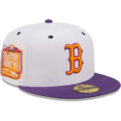 Men's New Era White/Purple Milwaukee Brewers Throwback Logo Grape Lolli 59FIFTY Fitted Hat