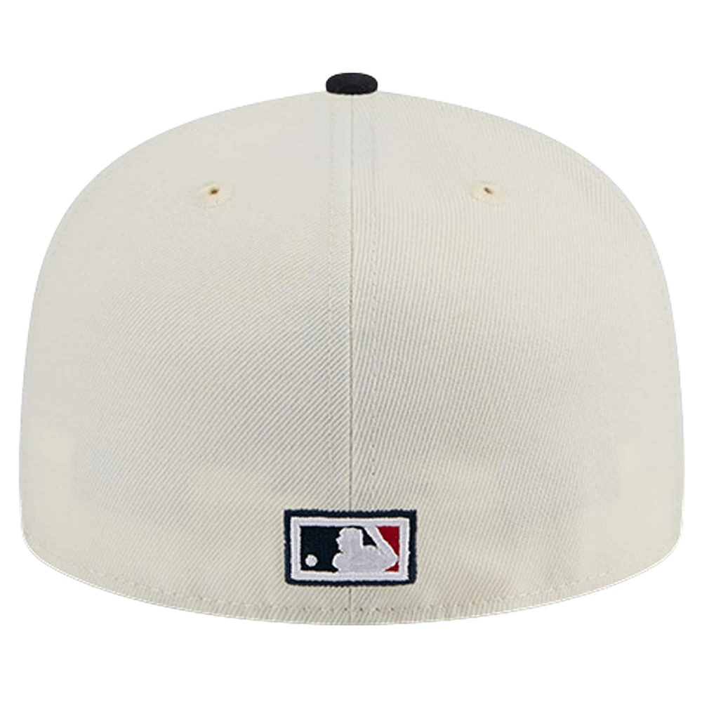 Men's New Era White Boston Red Sox Cooperstown Collection Chrome 59FIFTY Fitted Hat