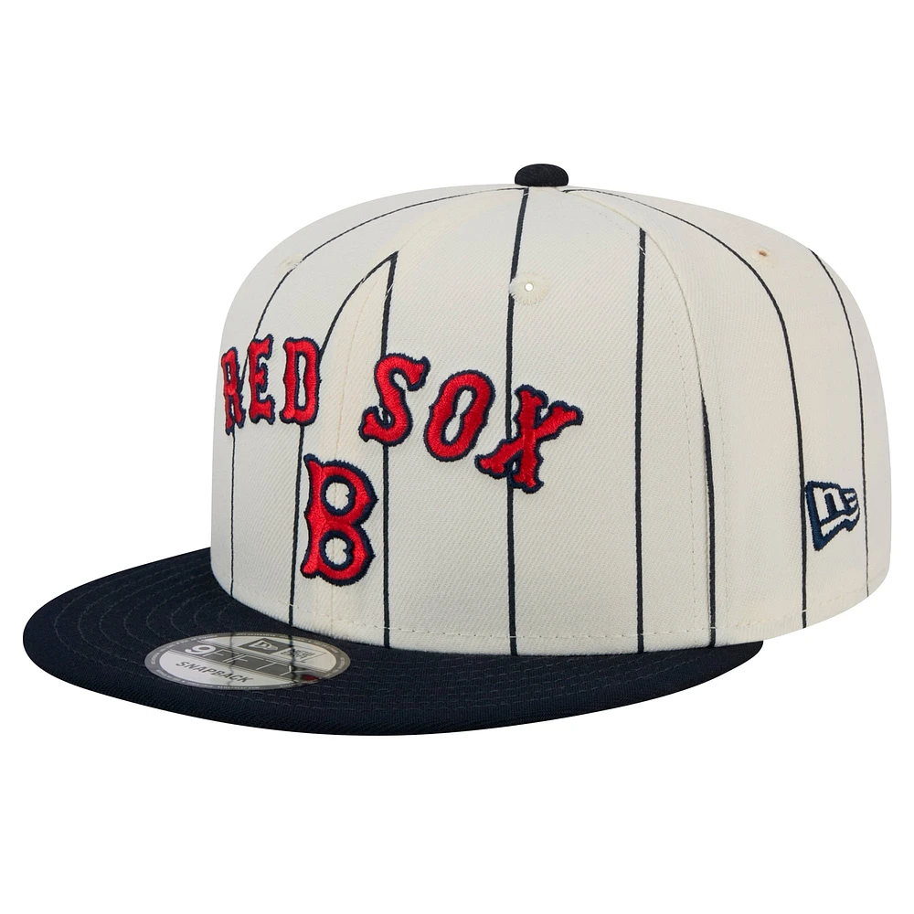 Casquette Snapback 9FIFTY à rayures blanches Boston Red Sox pour homme de New Era