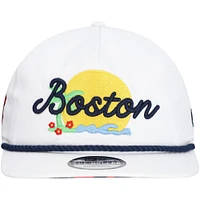 Men's New Era White Boston Red Sox Paradise Golfer Adjustable Hat