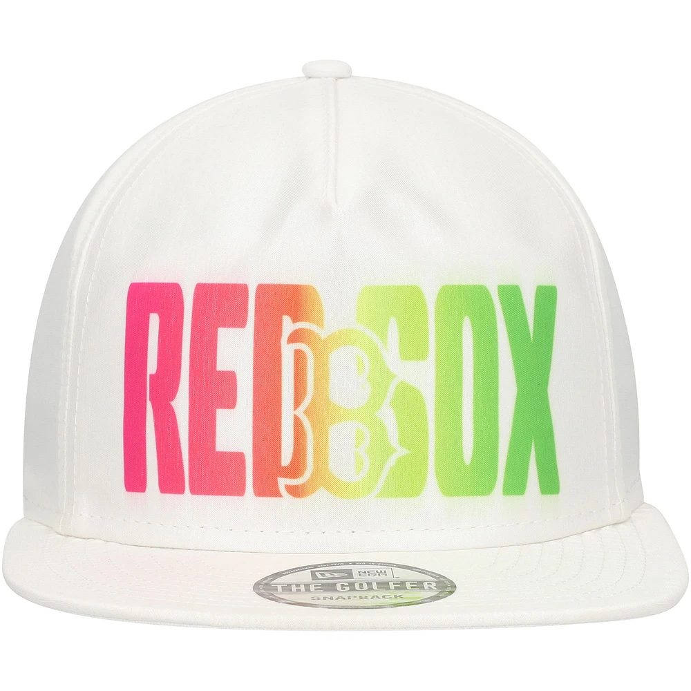 Men's New Era White Boston Red Sox Spring Spectrum Golfer Snapback Hat