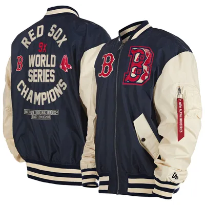 BOSTON RED SOX FULL LEATHER JACKET - BLACK/BLACK