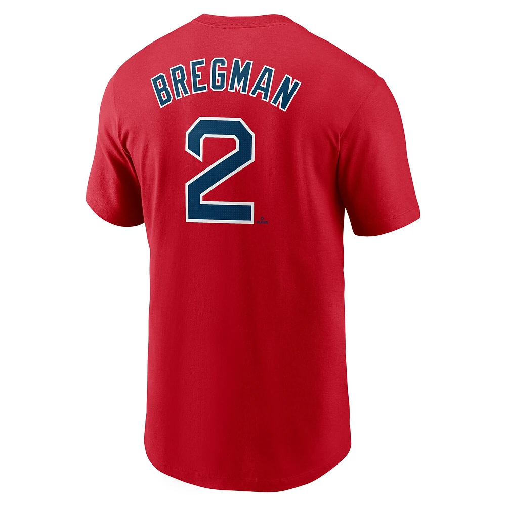 T-shirt Nike Alex Bregman rouge Boston Red Sox Fuse pour homme avec nom et numéro