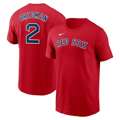 T-shirt Nike Alex Bregman rouge Boston Red Sox Fuse pour homme avec nom et numéro
