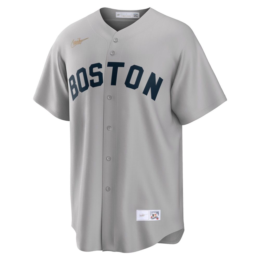 Men's Nike Carl Yastrzemski Gray Boston Red Sox Road Cooperstown Collection Player Jersey