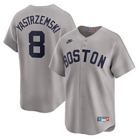 Maillot Nike Carl Yastrzemski pour homme, gris, Boston Red Sox Throwback Cooperstown Collection Limited