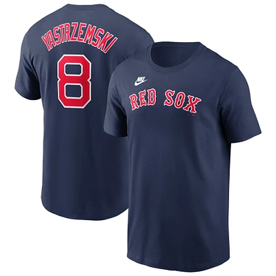 T-shirt Nike Carl Yastrzemski pour homme, bleu marine, Boston Red Sox, Cooperstown Collection Fuse Name & Number