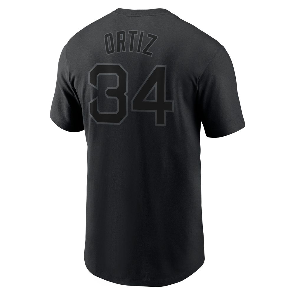 Men's Nike David Ortiz Black Boston Red Sox Name & Number T-Shirt