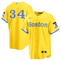 Maillot Nike David Ortiz pour homme, réplique du joueur retraité des Red Sox de Boston, City Connect, doré