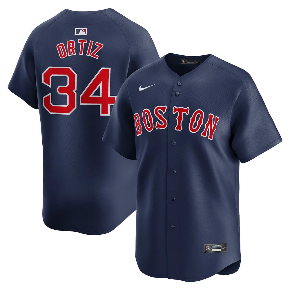 Maillot de joueur retraité alternatif Nike David Ortiz bleu marine Boston Red Sox pour homme