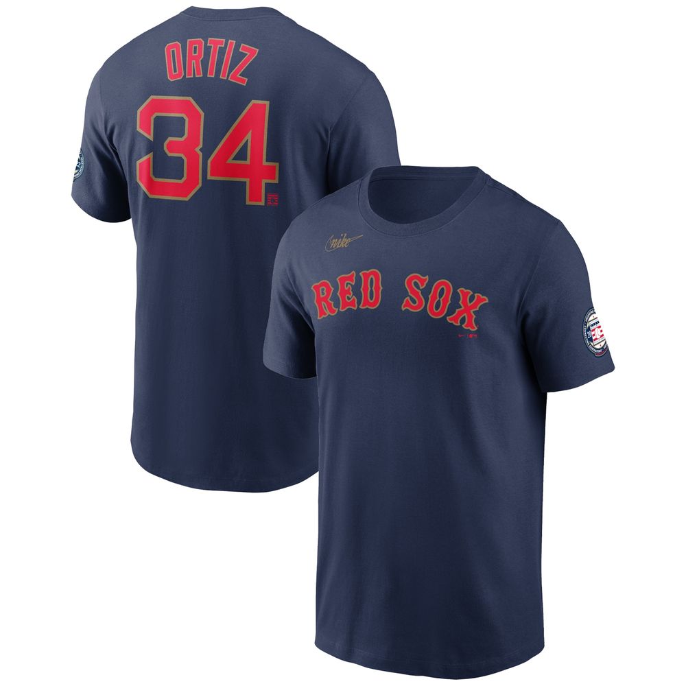 Men's Nike David Ortiz Navy Boston Red Sox Name & Number T-Shirt