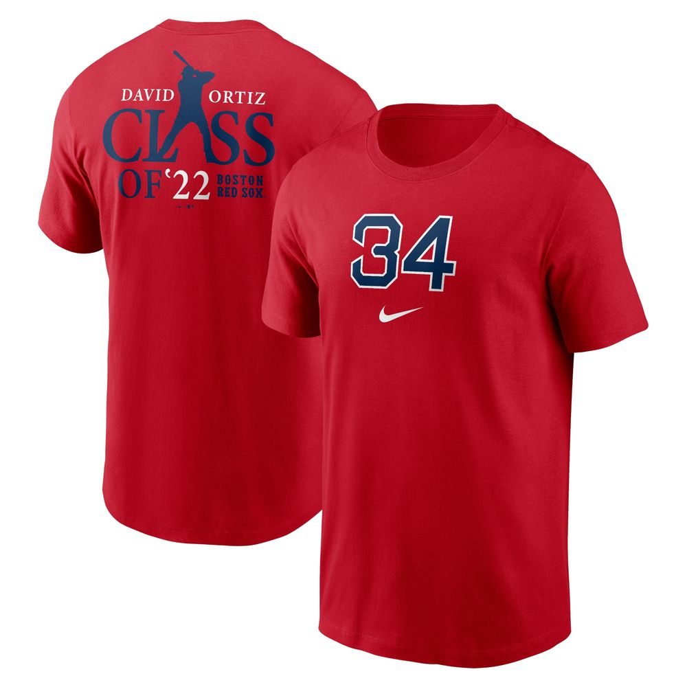 Men's Nike David Ortiz Red Boston Sox 2022 Hall of Fame Essential T-Shirt