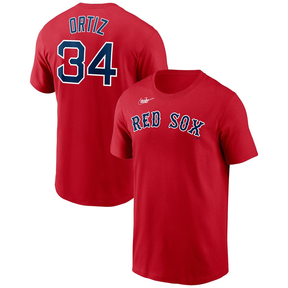 T-shirt Nike David Ortiz pour homme avec nom et numéro des Red Sox de Boston rouge