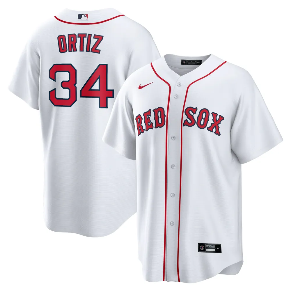 Homme Nike David Ortiz Blanc Boston Red Sox Home Replica Player Jersey