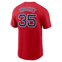 Men's Nike Garrett Crochet Red Boston Sox Fuse Name & Number T-Shirt