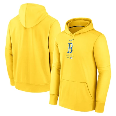 Men's Nike Gold Boston Red Sox Authentic Collection City Connect Performance Pullover Hoodie