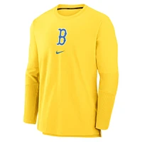 Men's Nike Gold Boston Red Sox Authentic Collection City Connect Player Tri-Blend Performance Pullover Jacket