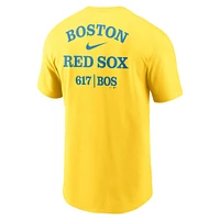 T-shirt Nike Gold Boston Red Sox City Connect 2-Hit pour homme