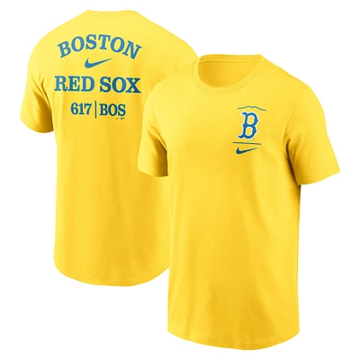 T-shirt Nike Gold Boston Red Sox City Connect 2-Hit pour homme