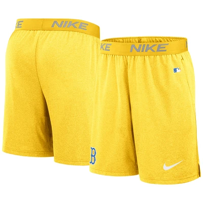 Short d'entraînement de performance Nike Gold Boston Red Sox City Connect Authentic Collection pour homme