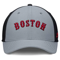 Casquette Nike Performance Flex gris/bleu marine Boston Red Sox Rise Swoosh pour homme